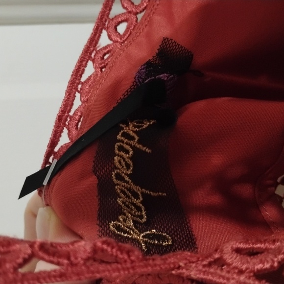 Free People Red Lace Detail Mini Dress - Picture 4 of 6